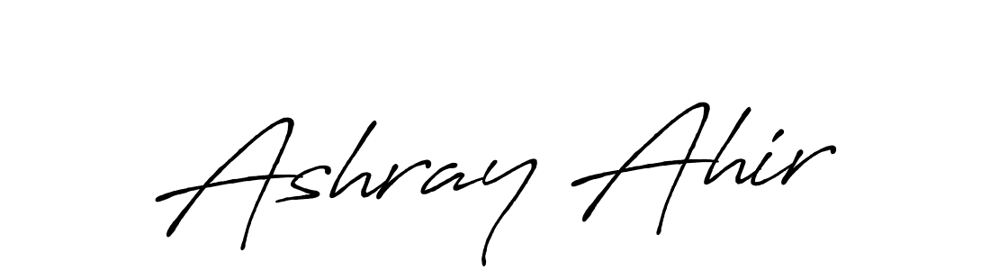 How to make Ashray Ahir name signature. Use Antro_Vectra_Bolder style for creating short signs online. This is the latest handwritten sign. Ashray Ahir signature style 7 images and pictures png