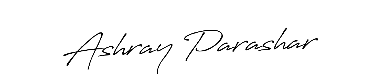 Make a beautiful signature design for name Ashray Parashar. With this signature (Antro_Vectra_Bolder) style, you can create a handwritten signature for free. Ashray Parashar signature style 7 images and pictures png