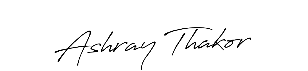 Make a beautiful signature design for name Ashray Thakor. With this signature (Antro_Vectra_Bolder) style, you can create a handwritten signature for free. Ashray Thakor signature style 7 images and pictures png