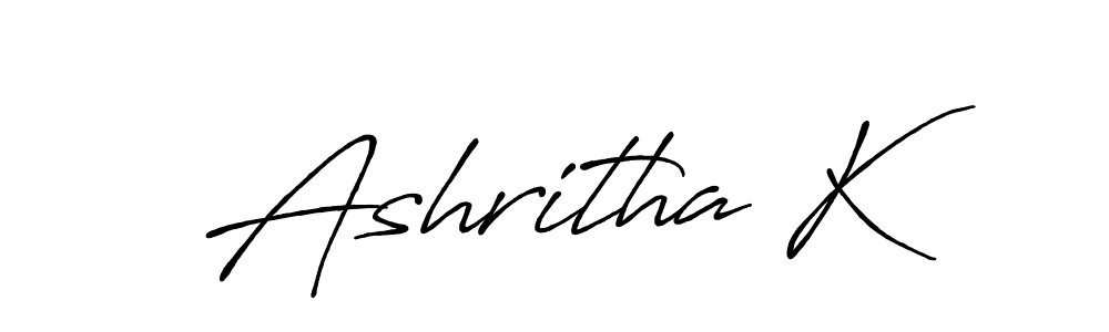 Use a signature maker to create a handwritten signature online. With this signature software, you can design (Antro_Vectra_Bolder) your own signature for name Ashritha K. Ashritha K signature style 7 images and pictures png