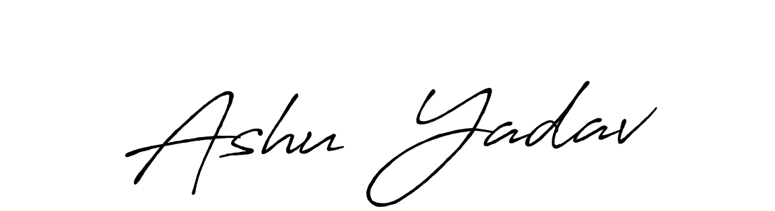 Make a beautiful signature design for name Ashu  Yadav. With this signature (Antro_Vectra_Bolder) style, you can create a handwritten signature for free. Ashu  Yadav signature style 7 images and pictures png