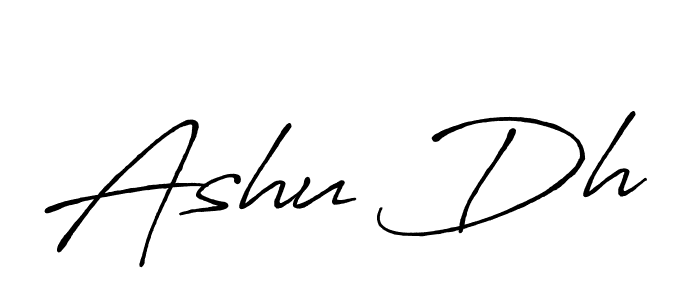 You should practise on your own different ways (Antro_Vectra_Bolder) to write your name (Ashu Dh) in signature. don't let someone else do it for you. Ashu Dh signature style 7 images and pictures png