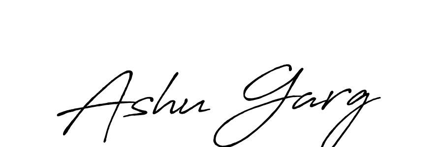 Make a beautiful signature design for name Ashu Garg. With this signature (Antro_Vectra_Bolder) style, you can create a handwritten signature for free. Ashu Garg signature style 7 images and pictures png