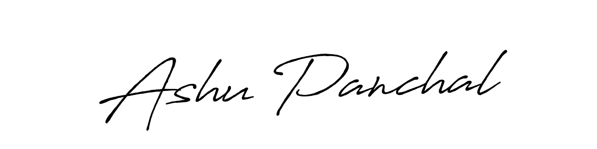 How to make Ashu Panchal name signature. Use Antro_Vectra_Bolder style for creating short signs online. This is the latest handwritten sign. Ashu Panchal signature style 7 images and pictures png