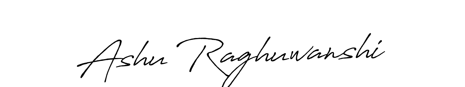 How to make Ashu Raghuwanshi name signature. Use Antro_Vectra_Bolder style for creating short signs online. This is the latest handwritten sign. Ashu Raghuwanshi signature style 7 images and pictures png