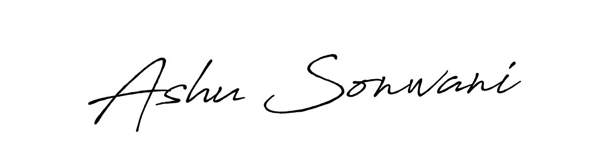 Ashu Sonwani stylish signature style. Best Handwritten Sign (Antro_Vectra_Bolder) for my name. Handwritten Signature Collection Ideas for my name Ashu Sonwani. Ashu Sonwani signature style 7 images and pictures png