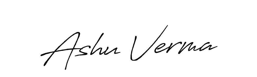 Create a beautiful signature design for name Ashu Verma. With this signature (Antro_Vectra_Bolder) fonts, you can make a handwritten signature for free. Ashu Verma signature style 7 images and pictures png