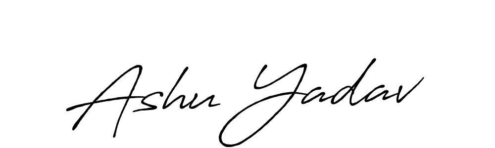 Ashu Yadav stylish signature style. Best Handwritten Sign (Antro_Vectra_Bolder) for my name. Handwritten Signature Collection Ideas for my name Ashu Yadav. Ashu Yadav signature style 7 images and pictures png