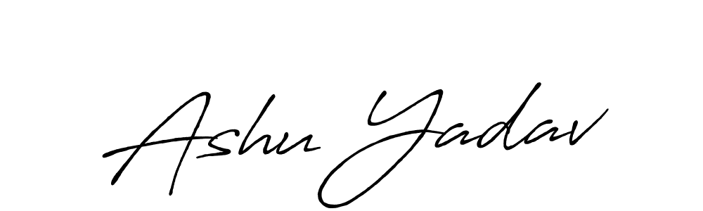 Ashu Yadav stylish signature style. Best Handwritten Sign (Antro_Vectra_Bolder) for my name. Handwritten Signature Collection Ideas for my name Ashu Yadav. Ashu Yadav signature style 7 images and pictures png