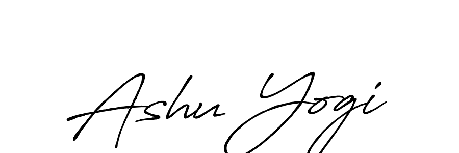 Make a beautiful signature design for name Ashu Yogi. With this signature (Antro_Vectra_Bolder) style, you can create a handwritten signature for free. Ashu Yogi signature style 7 images and pictures png