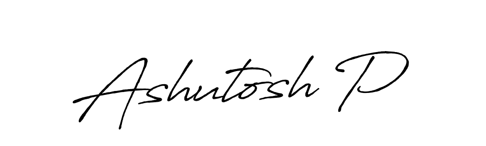 Make a beautiful signature design for name Ashutosh P. With this signature (Antro_Vectra_Bolder) style, you can create a handwritten signature for free. Ashutosh P signature style 7 images and pictures png