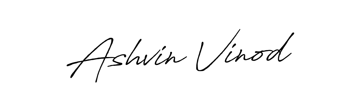 Create a beautiful signature design for name Ashvin Vinod. With this signature (Antro_Vectra_Bolder) fonts, you can make a handwritten signature for free. Ashvin Vinod signature style 7 images and pictures png