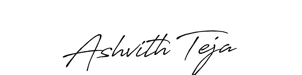 Make a beautiful signature design for name Ashvith Teja. With this signature (Antro_Vectra_Bolder) style, you can create a handwritten signature for free. Ashvith Teja signature style 7 images and pictures png