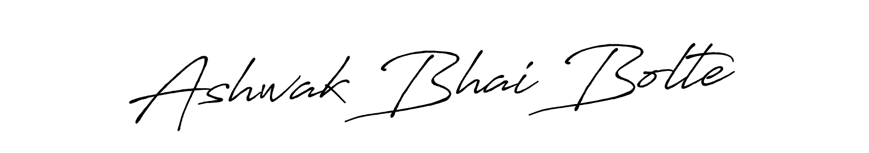 How to make Ashwak Bhai Bolte name signature. Use Antro_Vectra_Bolder style for creating short signs online. This is the latest handwritten sign. Ashwak Bhai Bolte signature style 7 images and pictures png