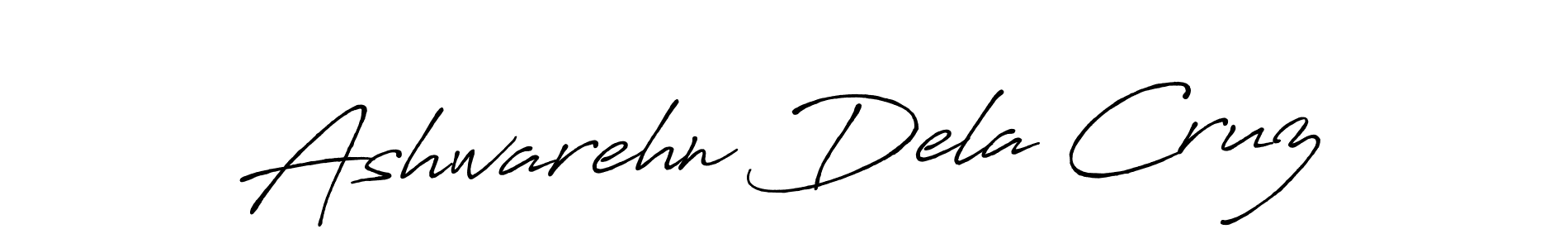 How to make Ashwarehn Dela Cruz name signature. Use Antro_Vectra_Bolder style for creating short signs online. This is the latest handwritten sign. Ashwarehn Dela Cruz signature style 7 images and pictures png