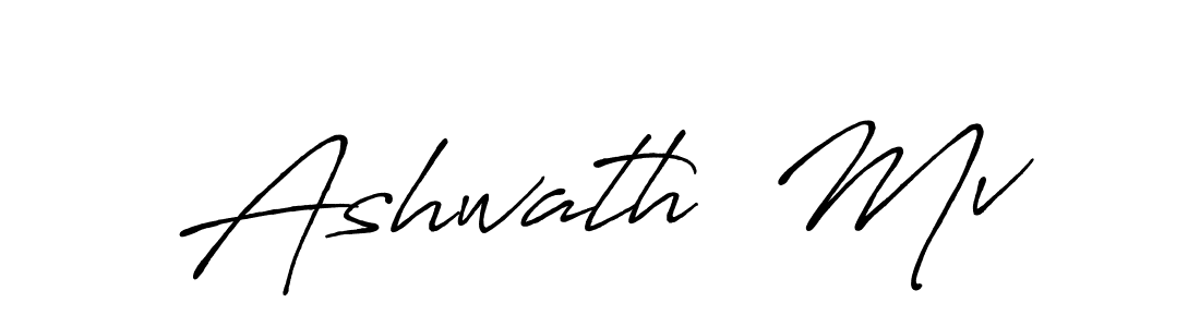It looks lik you need a new signature style for name Ashwath  Mv. Design unique handwritten (Antro_Vectra_Bolder) signature with our free signature maker in just a few clicks. Ashwath  Mv signature style 7 images and pictures png