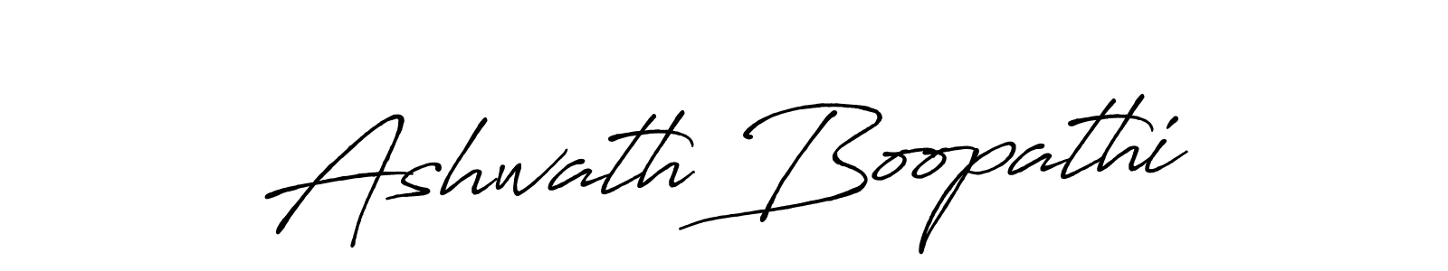 How to make Ashwath Boopathi name signature. Use Antro_Vectra_Bolder style for creating short signs online. This is the latest handwritten sign. Ashwath Boopathi signature style 7 images and pictures png