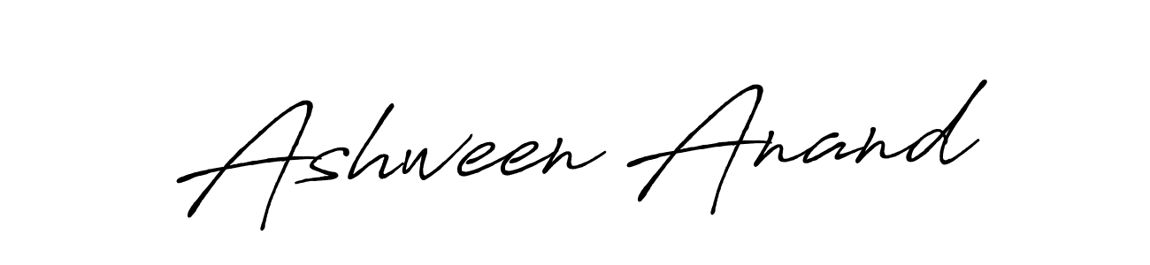 Create a beautiful signature design for name Ashween Anand. With this signature (Antro_Vectra_Bolder) fonts, you can make a handwritten signature for free. Ashween Anand signature style 7 images and pictures png
