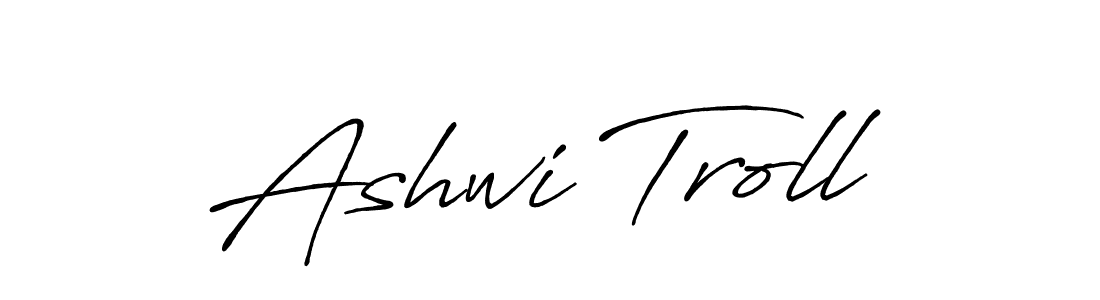 How to make Ashwi Troll name signature. Use Antro_Vectra_Bolder style for creating short signs online. This is the latest handwritten sign. Ashwi Troll signature style 7 images and pictures png