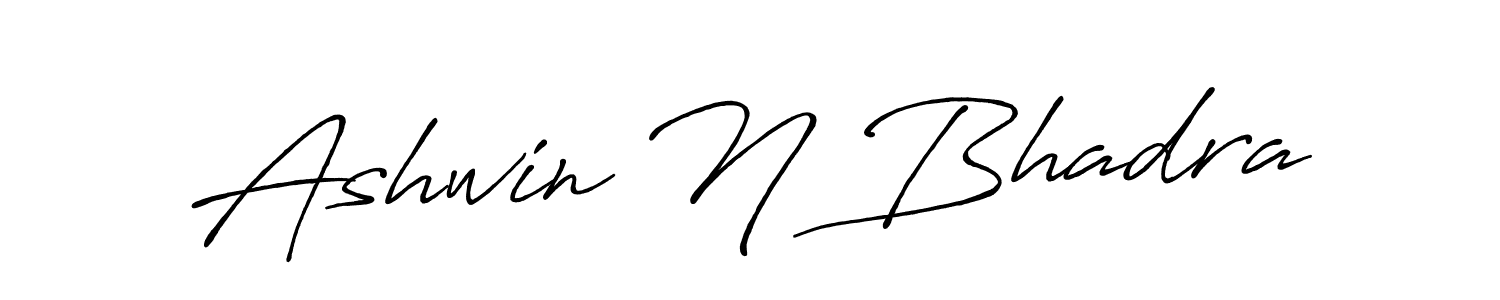 Design your own signature with our free online signature maker. With this signature software, you can create a handwritten (Antro_Vectra_Bolder) signature for name Ashwin N Bhadra. Ashwin N Bhadra signature style 7 images and pictures png