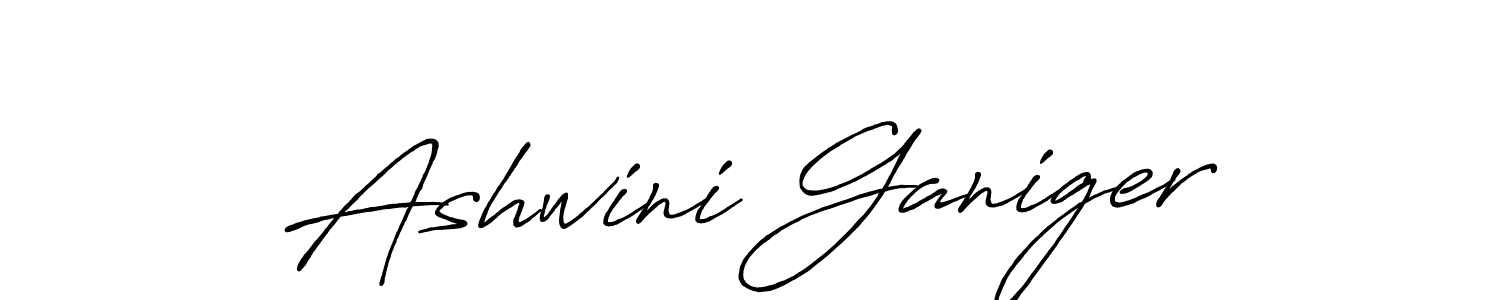 Also we have Ashwini Ganiger name is the best signature style. Create professional handwritten signature collection using Antro_Vectra_Bolder autograph style. Ashwini Ganiger signature style 7 images and pictures png