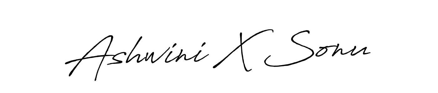 How to make Ashwini X Sonu signature? Antro_Vectra_Bolder is a professional autograph style. Create handwritten signature for Ashwini X Sonu name. Ashwini X Sonu signature style 7 images and pictures png