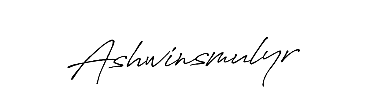 Design your own signature with our free online signature maker. With this signature software, you can create a handwritten (Antro_Vectra_Bolder) signature for name Ashwinsmulyr. Ashwinsmulyr signature style 7 images and pictures png