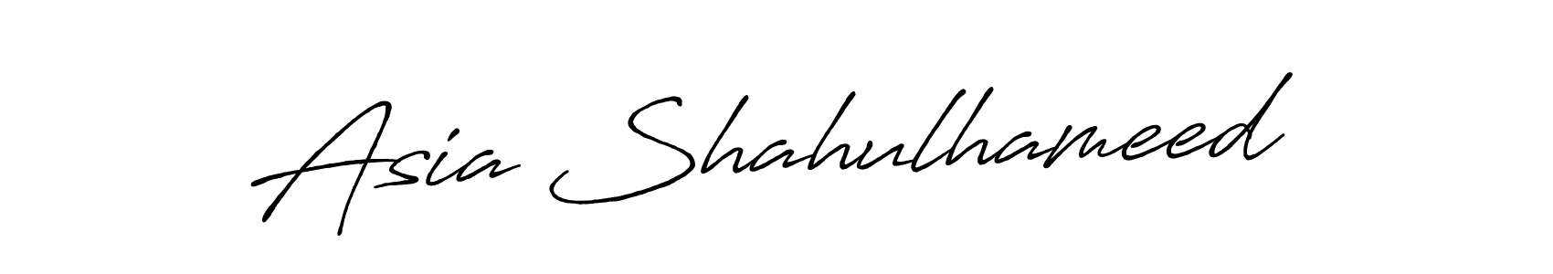 Make a beautiful signature design for name Asia Shahulhameed. With this signature (Antro_Vectra_Bolder) style, you can create a handwritten signature for free. Asia Shahulhameed signature style 7 images and pictures png