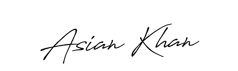 Make a beautiful signature design for name Asian Khan. With this signature (Antro_Vectra_Bolder) style, you can create a handwritten signature for free. Asian Khan signature style 7 images and pictures png