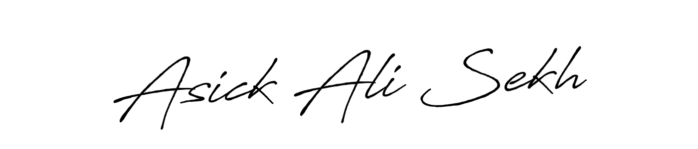 You can use this online signature creator to create a handwritten signature for the name Asick Ali Sekh. This is the best online autograph maker. Asick Ali Sekh signature style 7 images and pictures png