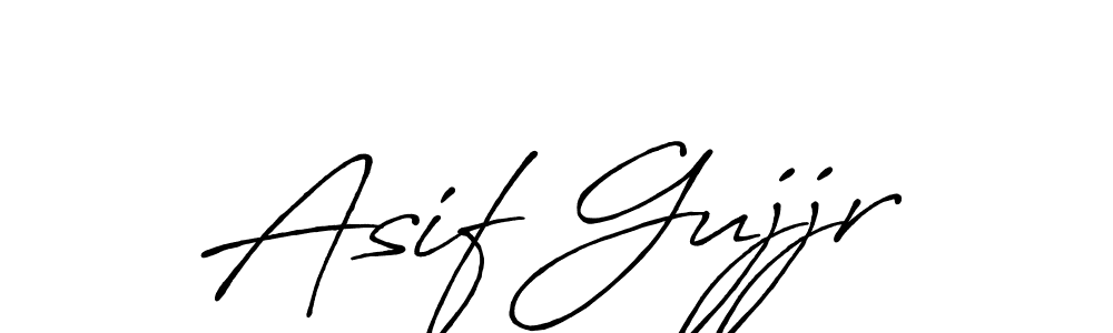 Make a beautiful signature design for name Asif Gujjr. With this signature (Antro_Vectra_Bolder) style, you can create a handwritten signature for free. Asif Gujjr signature style 7 images and pictures png