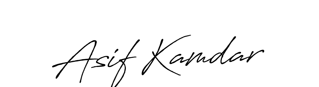 Make a beautiful signature design for name Asif Kamdar. With this signature (Antro_Vectra_Bolder) style, you can create a handwritten signature for free. Asif Kamdar signature style 7 images and pictures png