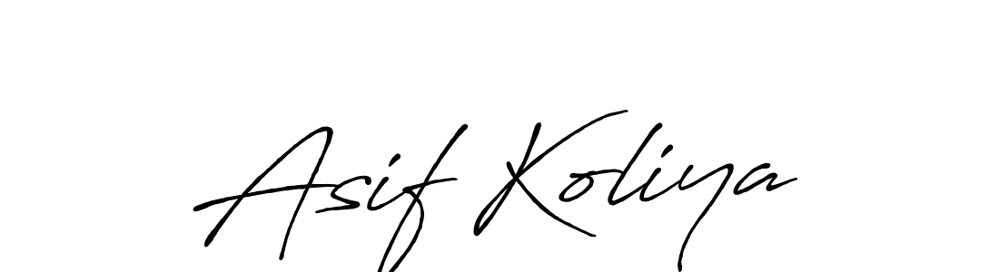 How to make Asif Koliya name signature. Use Antro_Vectra_Bolder style for creating short signs online. This is the latest handwritten sign. Asif Koliya signature style 7 images and pictures png