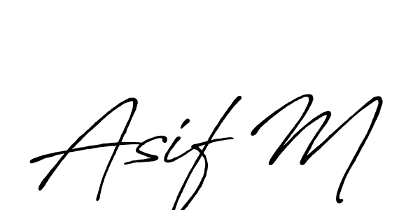 Design your own signature with our free online signature maker. With this signature software, you can create a handwritten (Antro_Vectra_Bolder) signature for name Asif M. Asif M signature style 7 images and pictures png