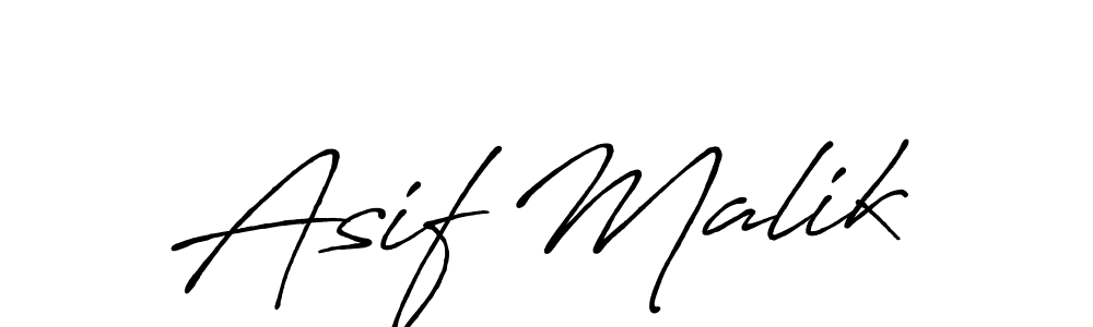 Make a beautiful signature design for name Asif Malik. With this signature (Antro_Vectra_Bolder) style, you can create a handwritten signature for free. Asif Malik signature style 7 images and pictures png