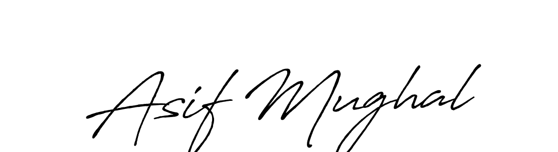 Make a beautiful signature design for name Asif Mughal. With this signature (Antro_Vectra_Bolder) style, you can create a handwritten signature for free. Asif Mughal signature style 7 images and pictures png