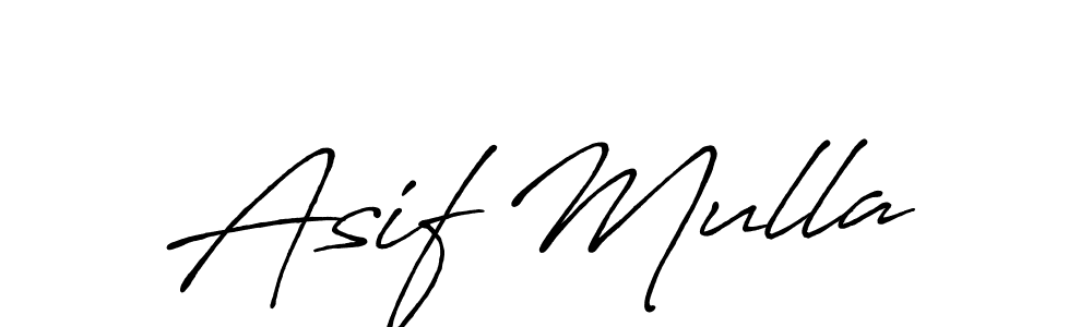 Create a beautiful signature design for name Asif Mulla. With this signature (Antro_Vectra_Bolder) fonts, you can make a handwritten signature for free. Asif Mulla signature style 7 images and pictures png