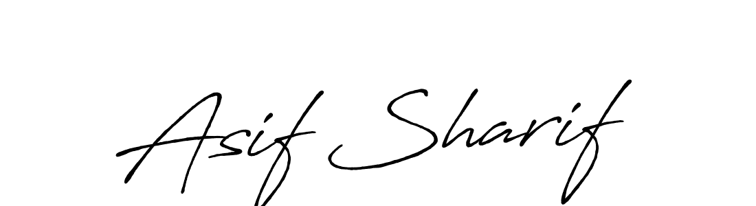 Asif Sharif stylish signature style. Best Handwritten Sign (Antro_Vectra_Bolder) for my name. Handwritten Signature Collection Ideas for my name Asif Sharif. Asif Sharif signature style 7 images and pictures png