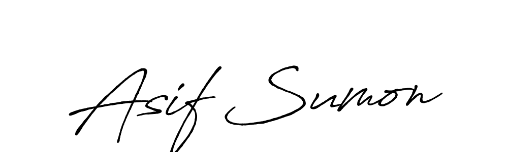 Asif Sumon stylish signature style. Best Handwritten Sign (Antro_Vectra_Bolder) for my name. Handwritten Signature Collection Ideas for my name Asif Sumon. Asif Sumon signature style 7 images and pictures png