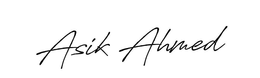 Use a signature maker to create a handwritten signature online. With this signature software, you can design (Antro_Vectra_Bolder) your own signature for name Asik Ahmed. Asik Ahmed signature style 7 images and pictures png