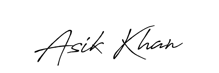 Design your own signature with our free online signature maker. With this signature software, you can create a handwritten (Antro_Vectra_Bolder) signature for name Asik Khan. Asik Khan signature style 7 images and pictures png