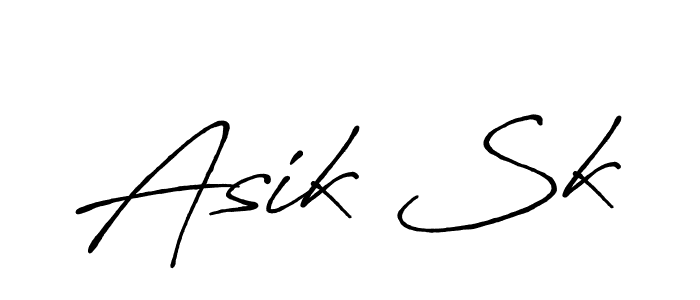 Create a beautiful signature design for name Asik Sk. With this signature (Antro_Vectra_Bolder) fonts, you can make a handwritten signature for free. Asik Sk signature style 7 images and pictures png