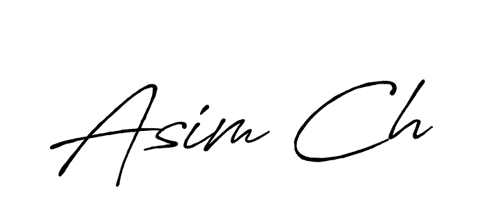 How to make Asim Ch name signature. Use Antro_Vectra_Bolder style for creating short signs online. This is the latest handwritten sign. Asim Ch signature style 7 images and pictures png