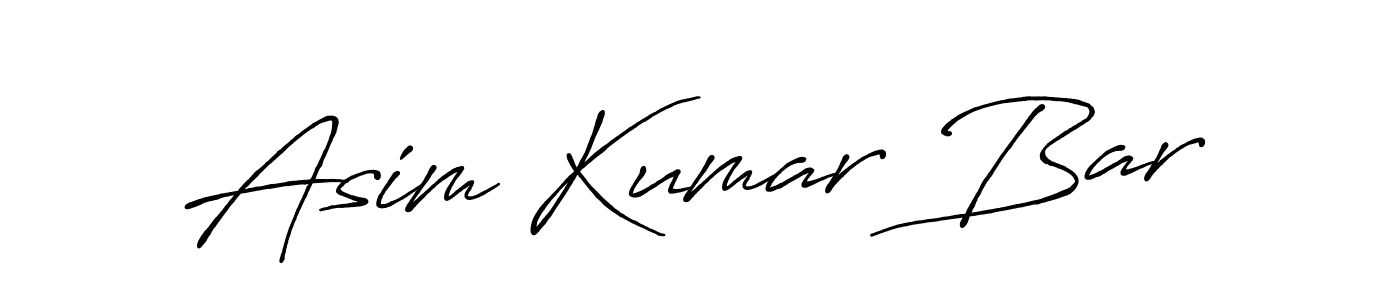 Make a beautiful signature design for name Asim Kumar Bar. With this signature (Antro_Vectra_Bolder) style, you can create a handwritten signature for free. Asim Kumar Bar signature style 7 images and pictures png
