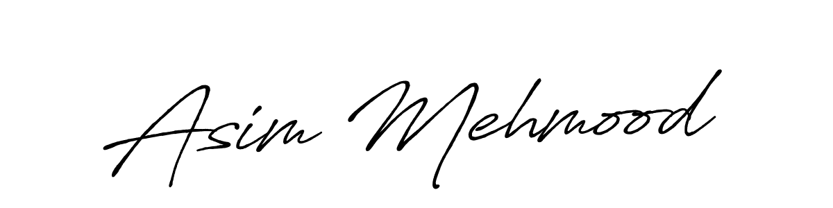 Design your own signature with our free online signature maker. With this signature software, you can create a handwritten (Antro_Vectra_Bolder) signature for name Asim Mehmood. Asim Mehmood signature style 7 images and pictures png