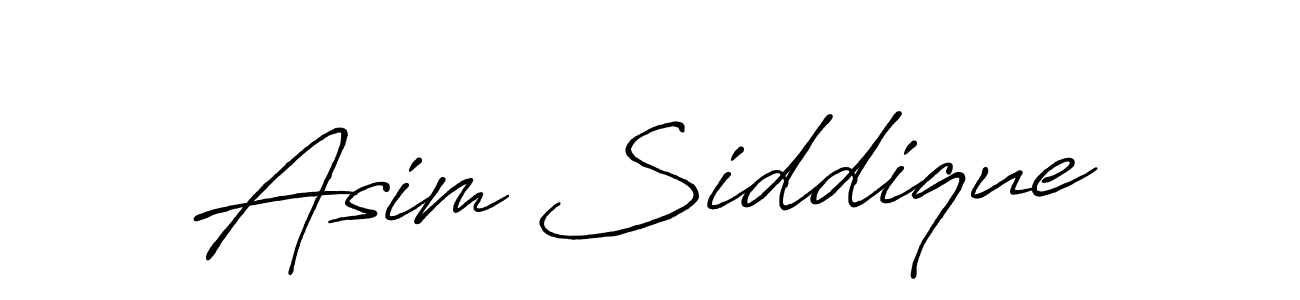 How to make Asim Siddique name signature. Use Antro_Vectra_Bolder style for creating short signs online. This is the latest handwritten sign. Asim Siddique signature style 7 images and pictures png