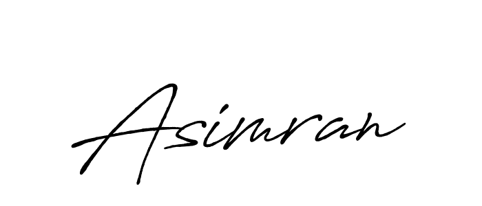Make a beautiful signature design for name Asimran. With this signature (Antro_Vectra_Bolder) style, you can create a handwritten signature for free. Asimran signature style 7 images and pictures png