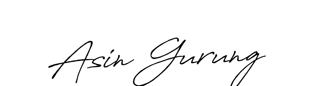 Create a beautiful signature design for name Asin Gurung. With this signature (Antro_Vectra_Bolder) fonts, you can make a handwritten signature for free. Asin Gurung signature style 7 images and pictures png