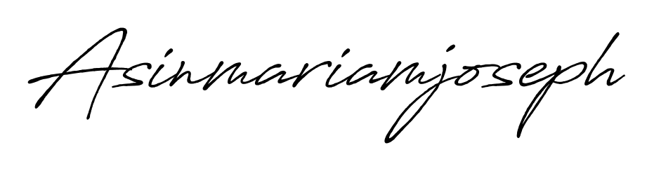 A modern signature idea for name Asinmariamjoseph using Antro_Vectra_Bolder font. Clean strokes and elegant curves make it stand out instantly. Asinmariamjoseph signature style 7 images and pictures png