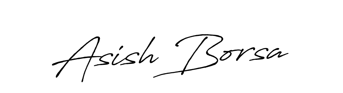 How to make Asish Borsa name signature. Use Antro_Vectra_Bolder style for creating short signs online. This is the latest handwritten sign. Asish Borsa signature style 7 images and pictures png